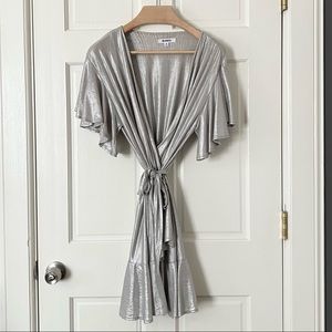 BB Dakota Silver Wrap Dress